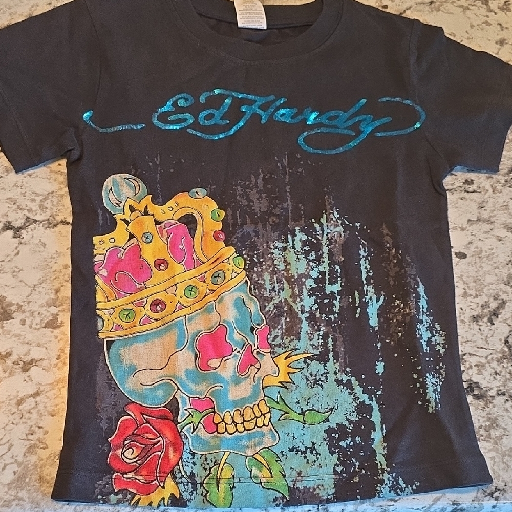 NEW Ed Hardy Kids Skull Graphic Tee